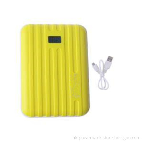 Yellow 10400mAh LCD Display Portable Power Bank Pack, External Battery Charger with Dual Micro USB Output